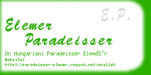 elemer paradeisser business card